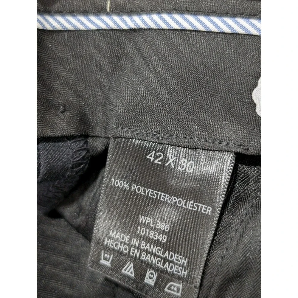 NWT Haggar Dress Pants No Iron Permanent Crease Black‎ Size 42/30